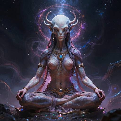 Alien Queen in Lotus Asana