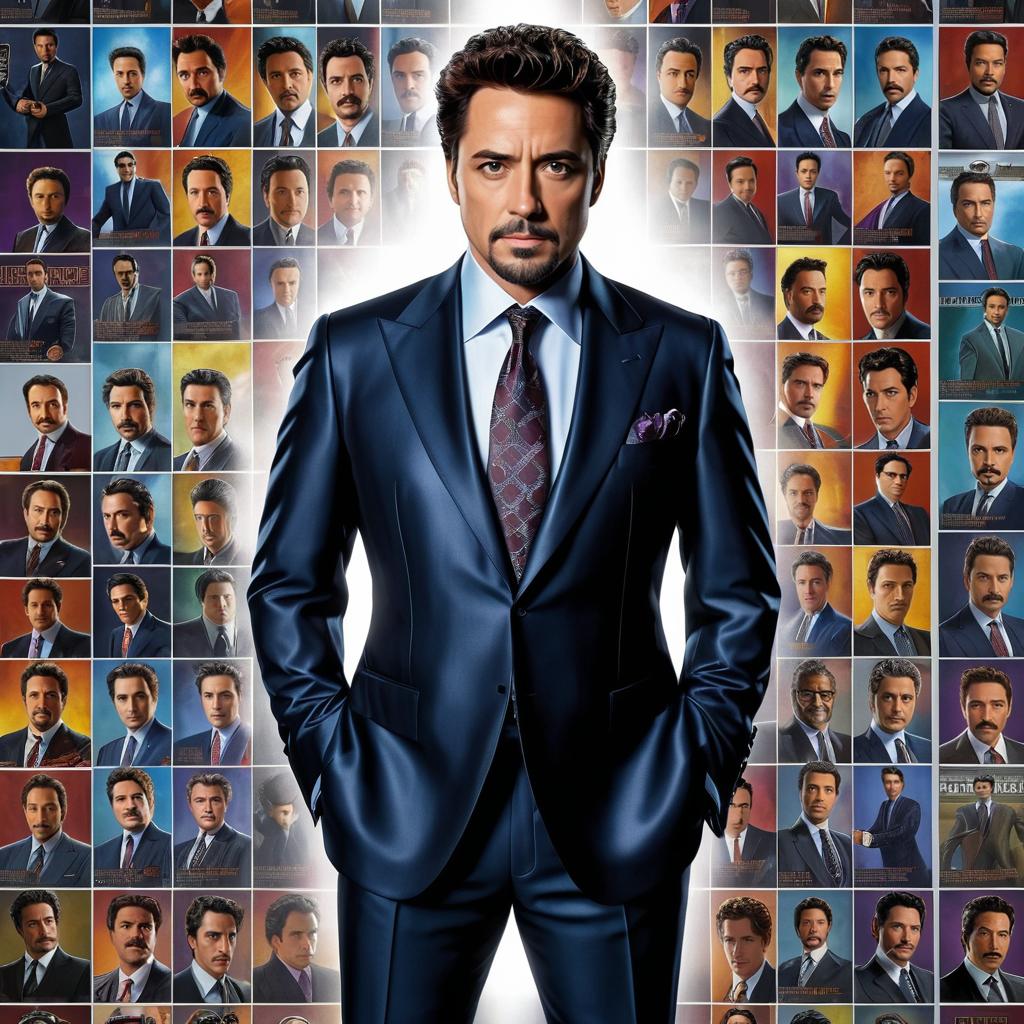 Detailed Portrait of Tony Stark in Suit