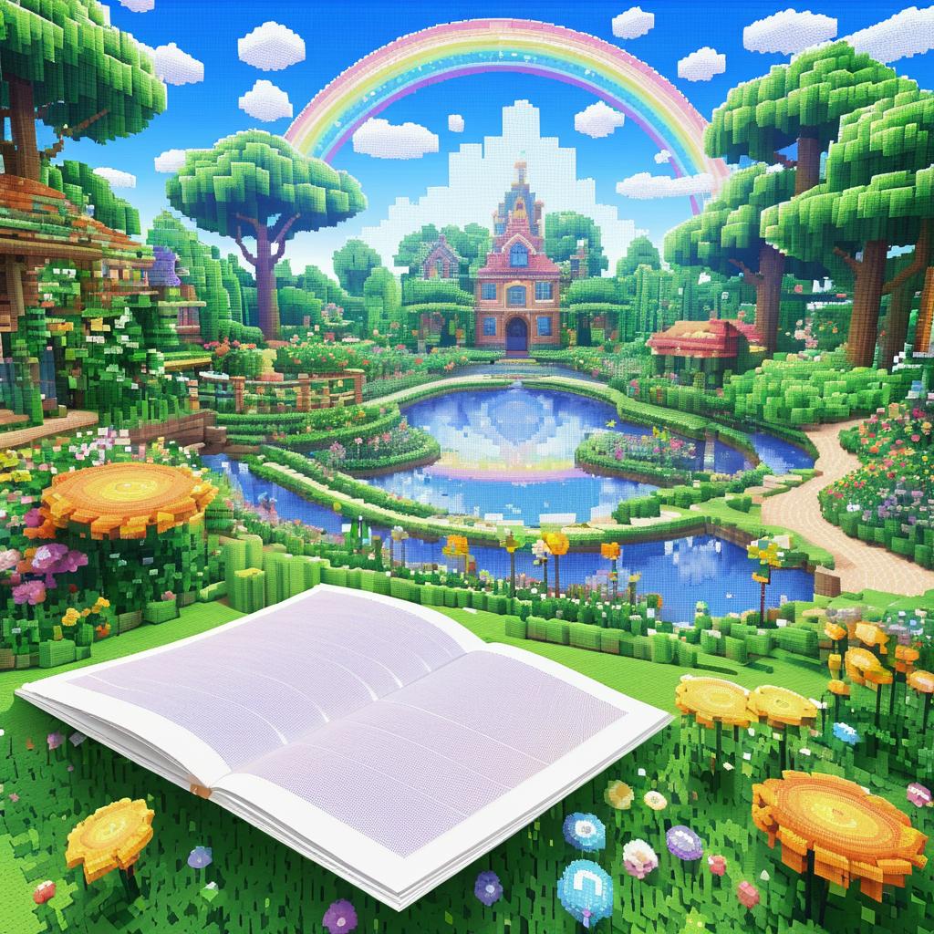 Enchanted Garden in 16-Bit Pixel Art