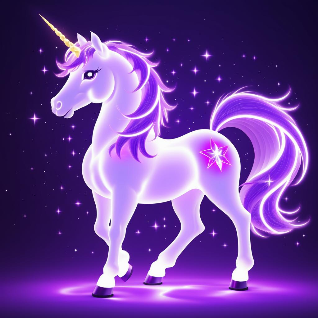 Radiant Anime-Inspired Purple Unicorn