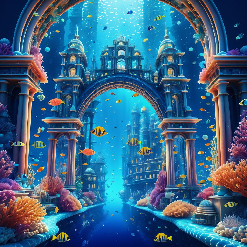 Surreal Underwater City of Coral and Glass