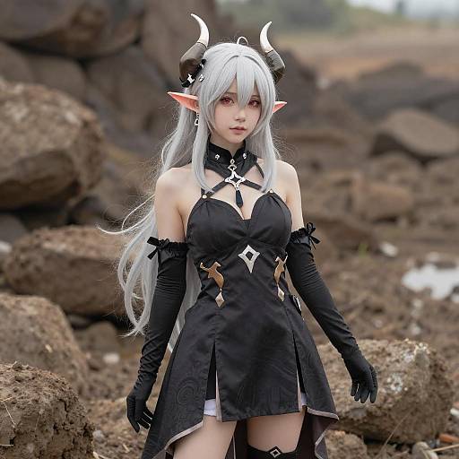 Lifestyle costume photo of Mudrock (obsidian) (arknights). Cosplay clothes
