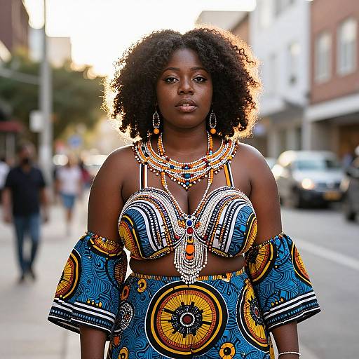 Confident Black Woman in African Costume