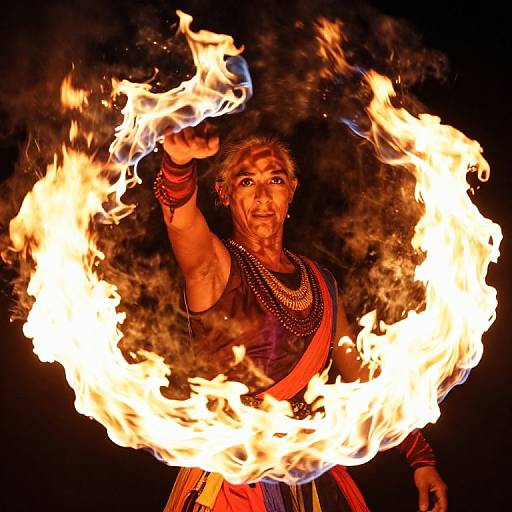 Captivating Portrait of Fire Performer