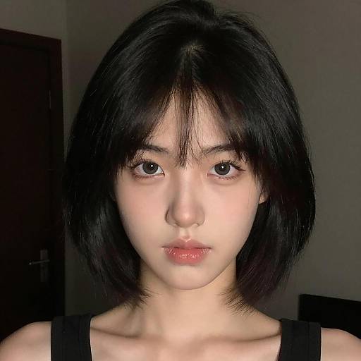 Realistic Portrait of a Girl in Darkness