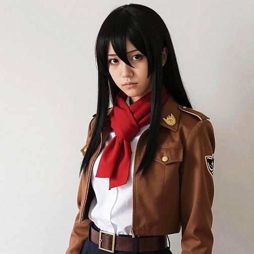 Photorealistic Mikasa Ackerman Portrait