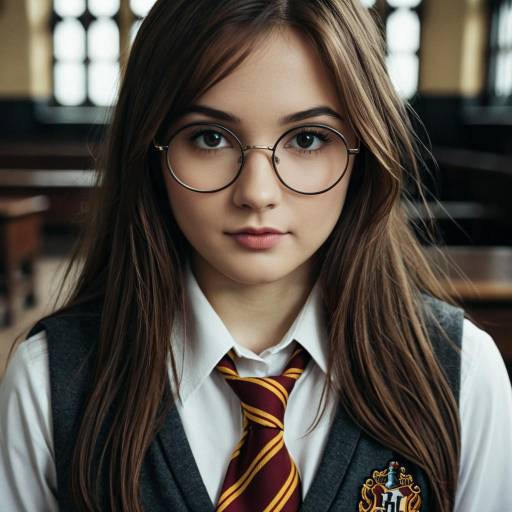 Young Woman in Hogwarts School Uniform