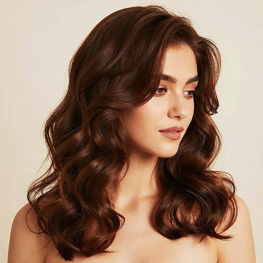 Elegant Chestnut Brown Curly Hairstyle