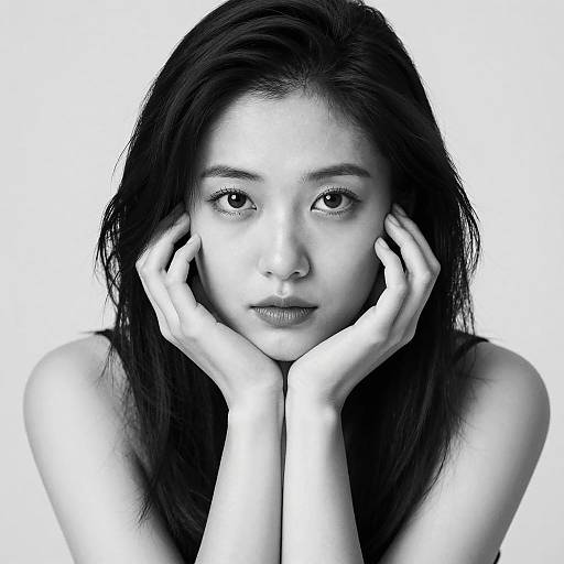 Intimate Black and White Portrait of Woman