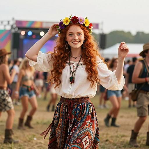 Vivacious Teen at Music Festival