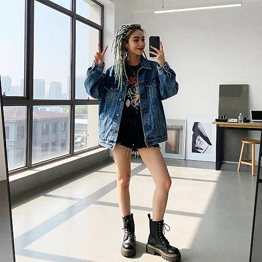 Young Woman Taking Selfie in Art Studio