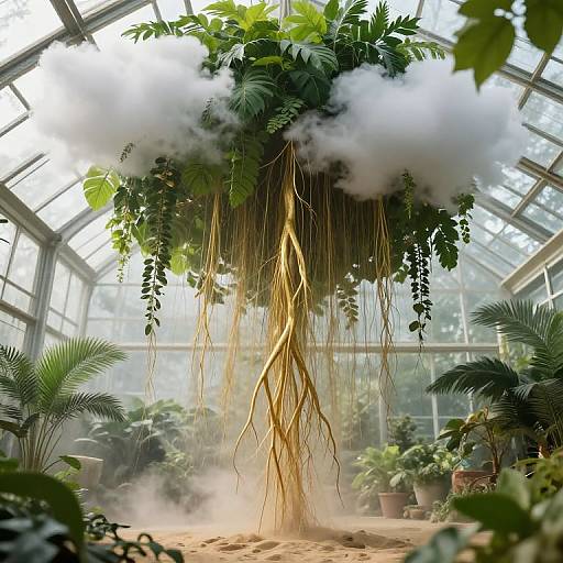 Surreal Inverted Nature in Greenhouse