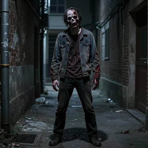 Scary Zombie in Dark Alley