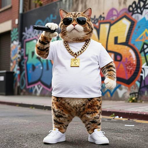 Fat Cat Rapper on Urban Street