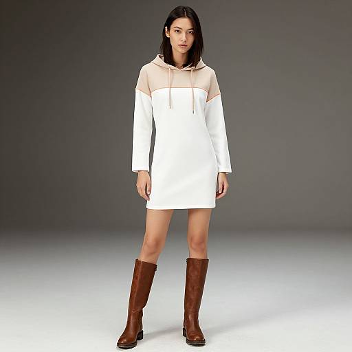 Female Model in Hooded Dress