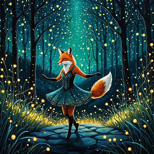 Fox Dancer in Enchanted Forest