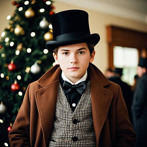 Boy in Dickensian Christmas Costume