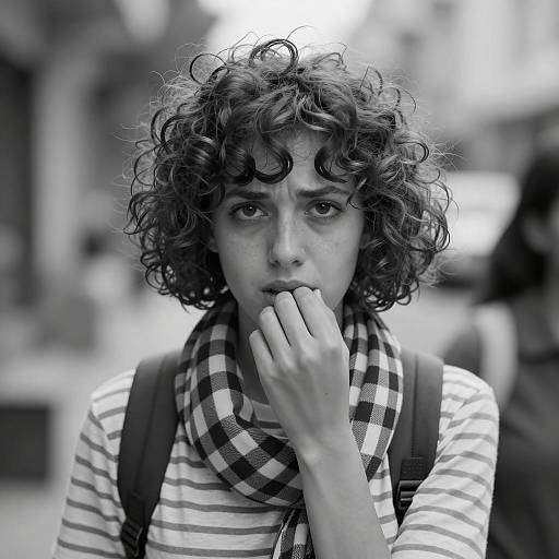 Black and White Portrait of Young Woman