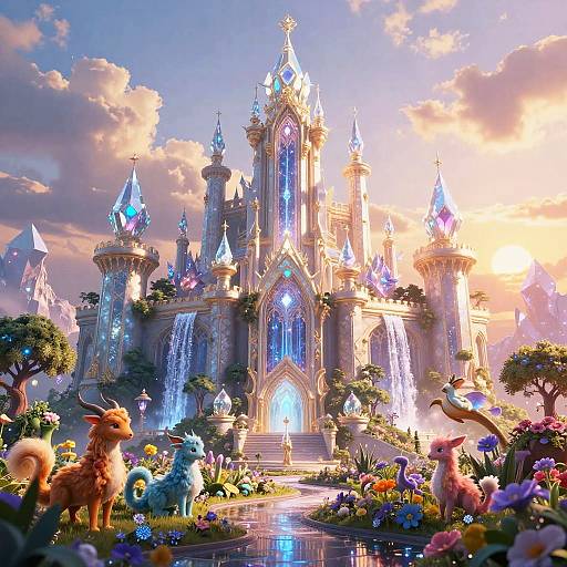 Grand Fantasy Kingdom at Sunset