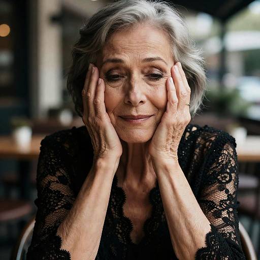 Glamour Minimalist Portrait of Elderly Woman