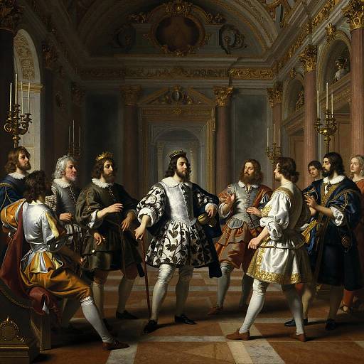 Baroque Royal Court Scene Painting