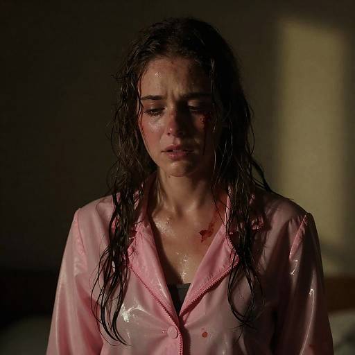 Haunting Portrait of a Distressed Woman