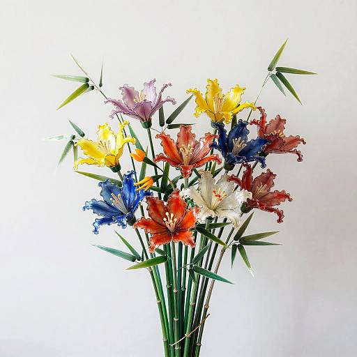 Hyperrealistic Bamboo Flower Bouquet