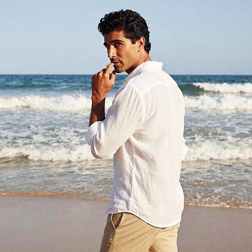 Playful Fashion Editorial Beach Portrait