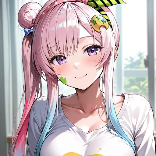 Illustration of Airani iofifteen, hololive in the style of Suou-sensei