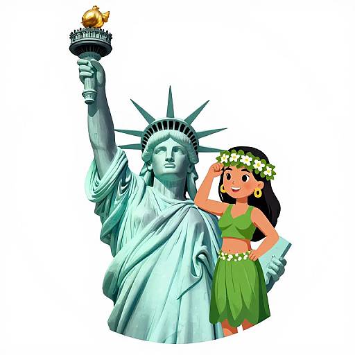 Statue of Liberty as Hawaiian Hula Girl