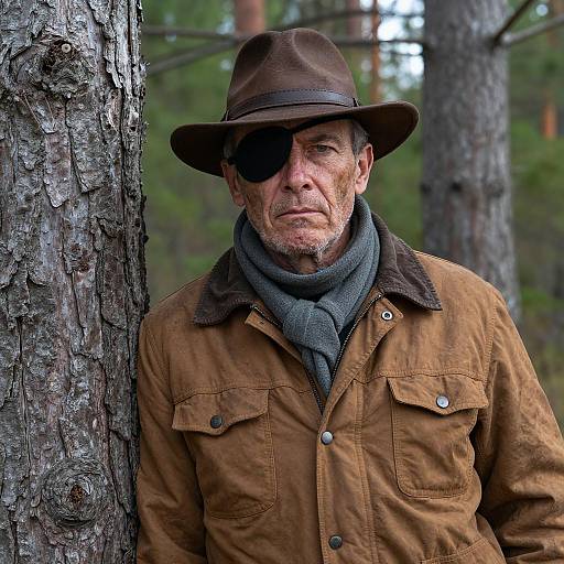 Serious Man in Nature's Embrace