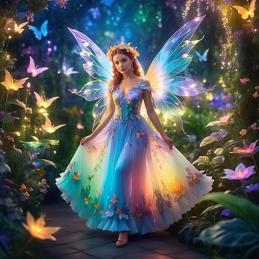 Charming Fairy in Enchanted Garden Portrait Charming Fairy in Enchanted Garden Portrait