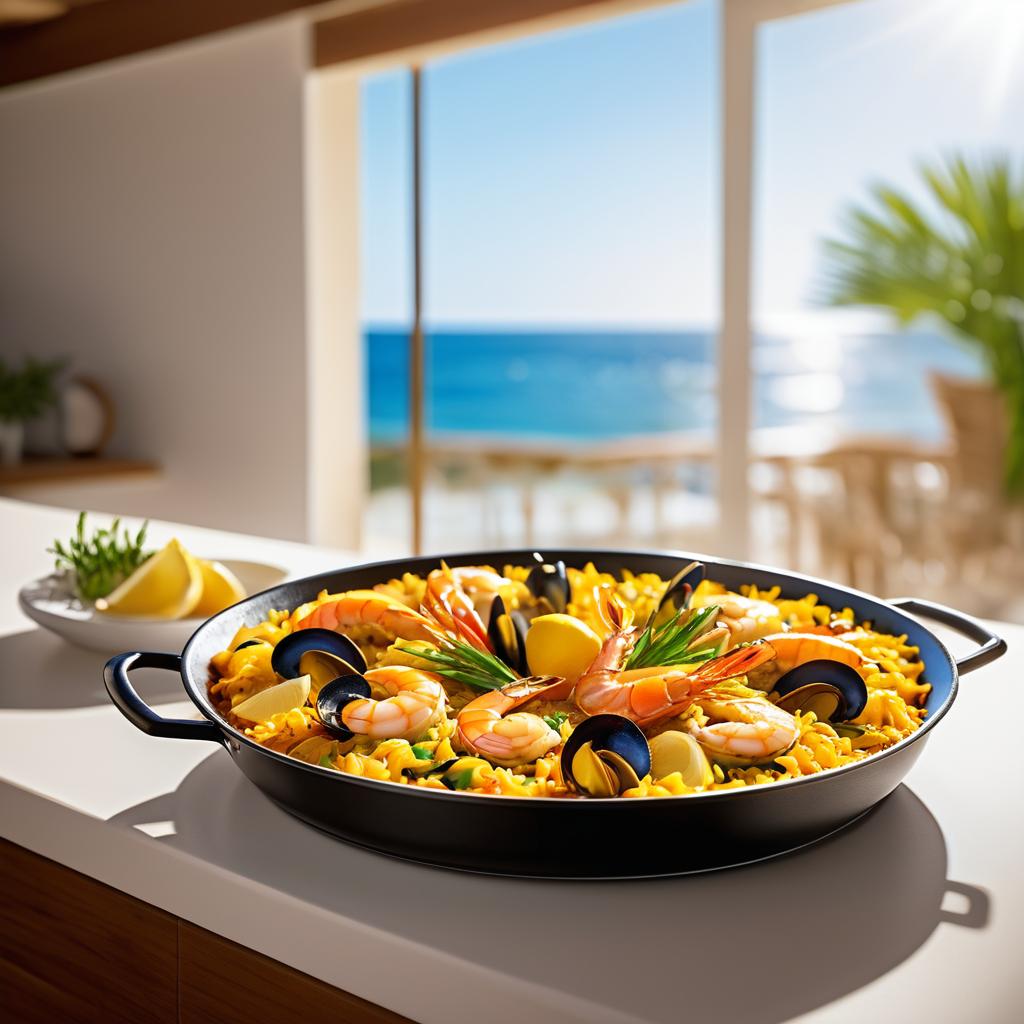 Ultra-Realistic Seafood Paella Photography