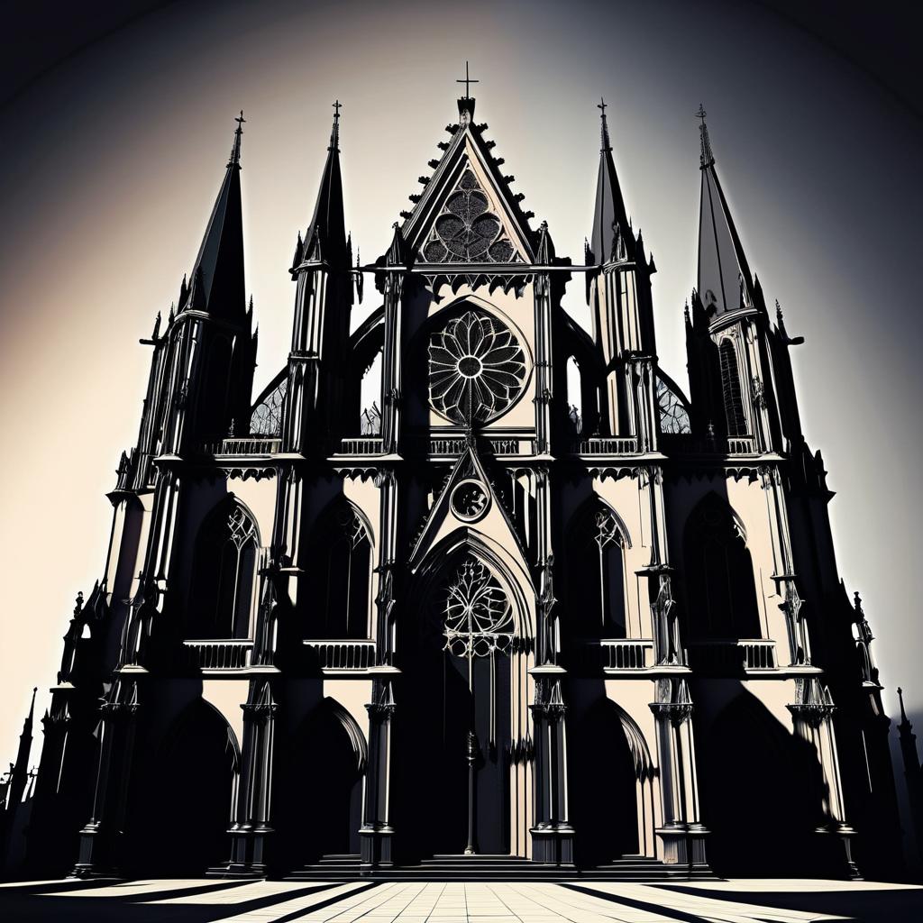 Gothic Cathedral Design in Dark Romanticism