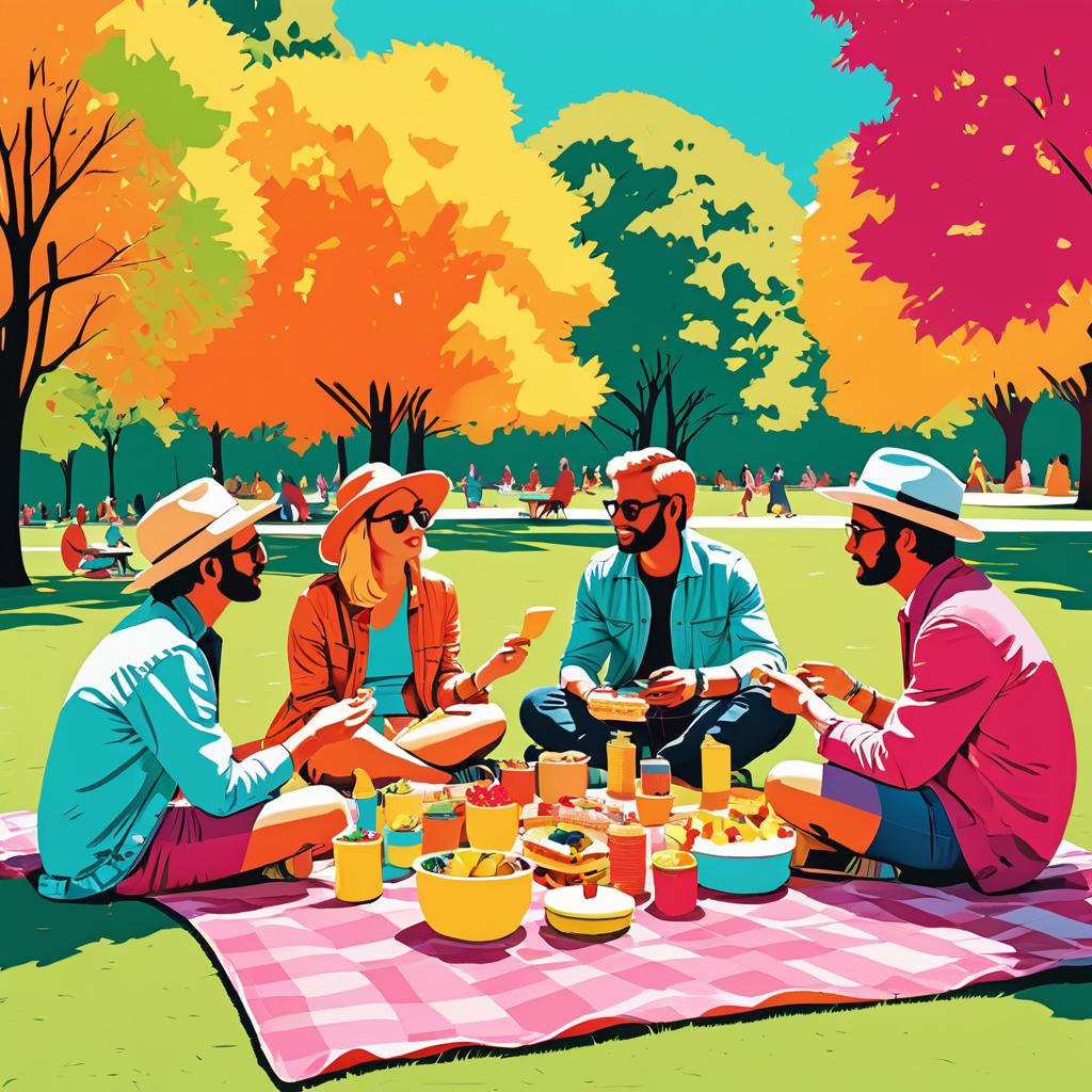 Pop Art Picnic Party in Vibrant Park