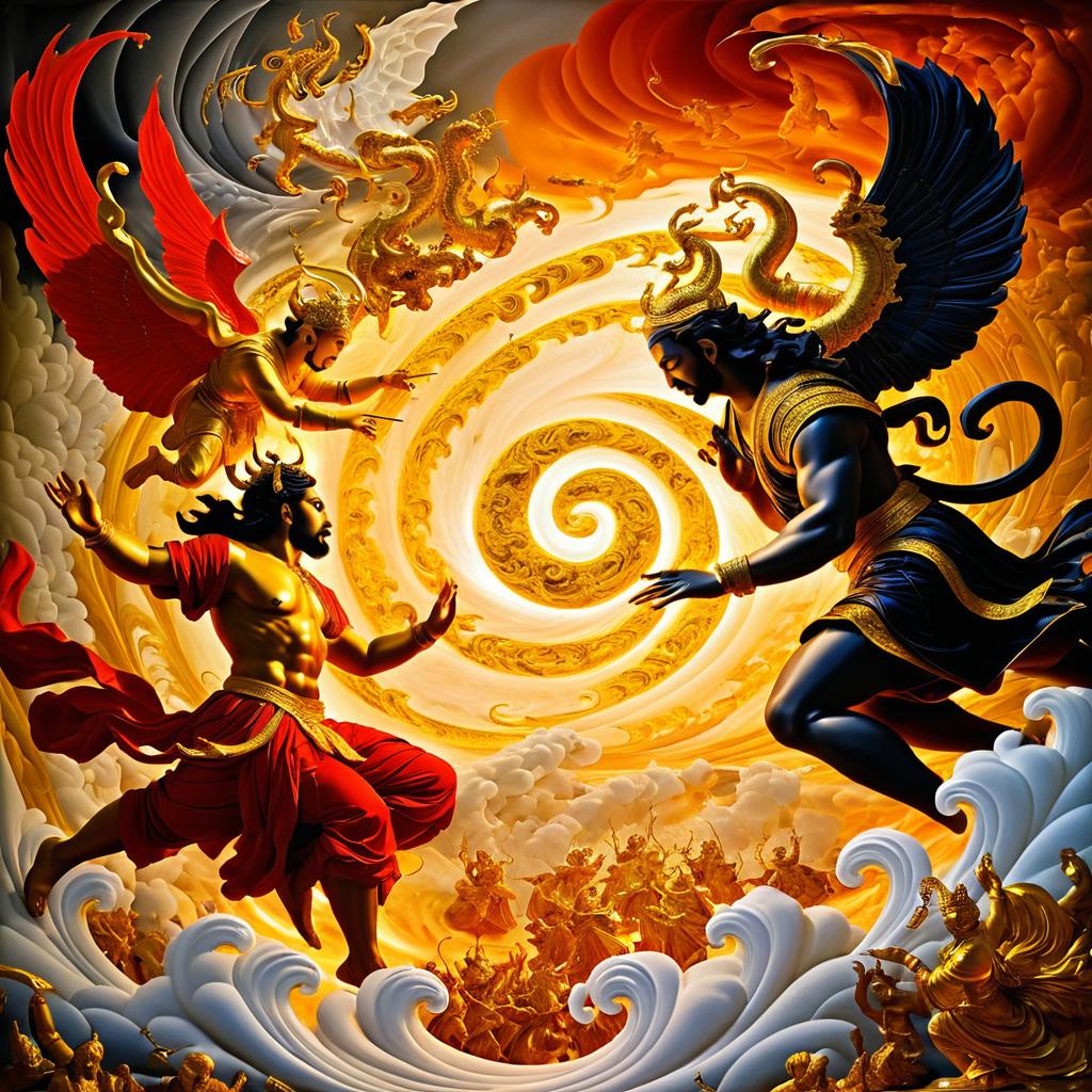 Cosmic Battle of Good and Evil Art