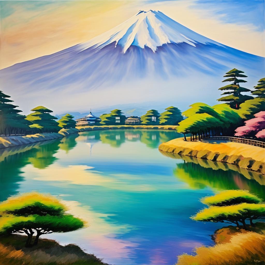 Mount Fuji Captured in Degas Style