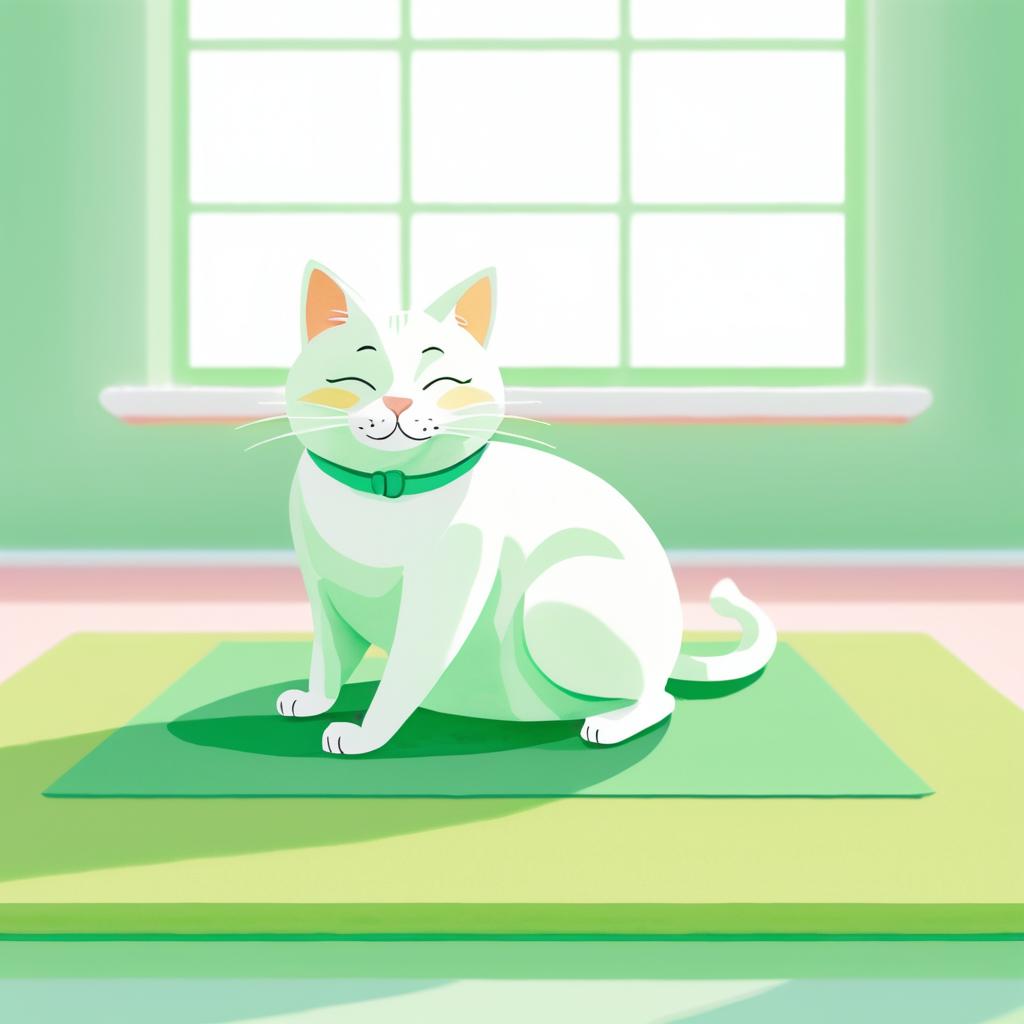 Relaxed Cat in Downward Dog Pose