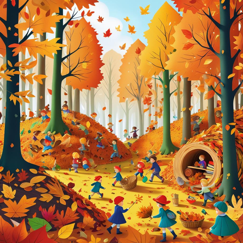 Vibrant Autumn Forest Playground Scene