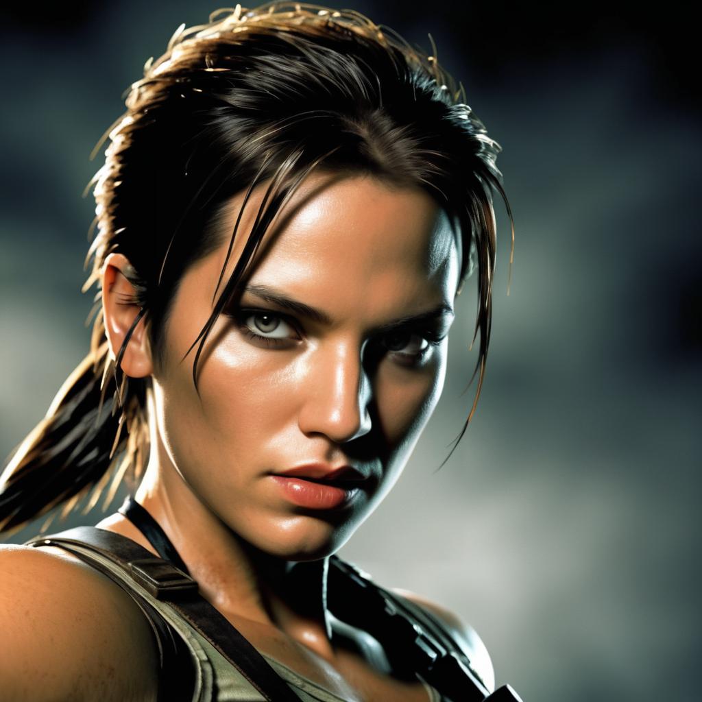 Humorous Mugshot of Lara Croft