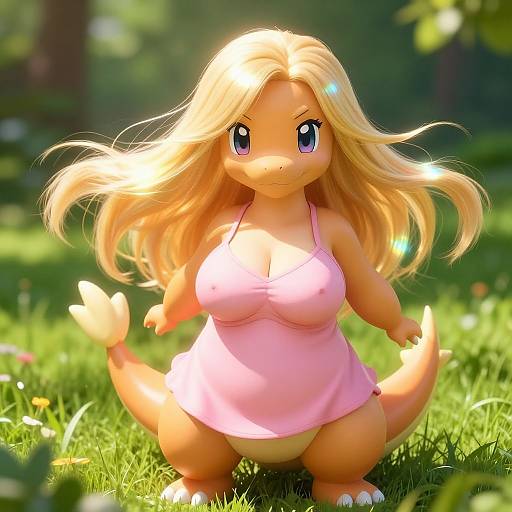 Hyper Realistic Charizard Girl Pose