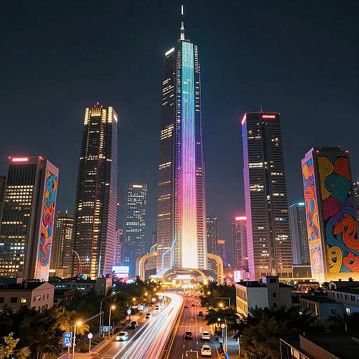 Futuristic City with Cybernetic Energy