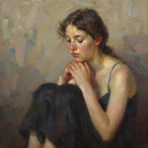 Contentment in Oil Painting