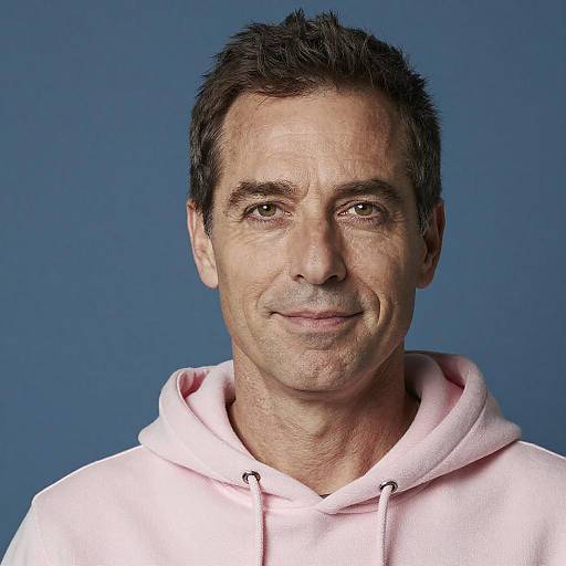 Portrait of a Middle-Aged Man in Hoodie