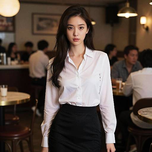 Photorealistic Girl in Busy Pub