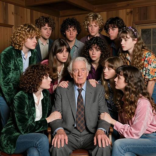 Gathering of Eleven in Vintage Setting