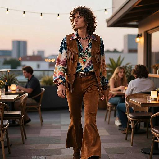 70s Jazz Musician in Rooftop Lounge