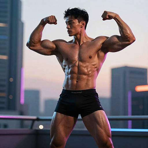 Futuristic Neon Muscle Art