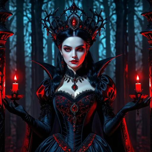 Gothic Vampire Queen in Haunted Forest
