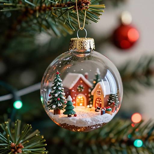 Close-Up Festive Christmas Ornament